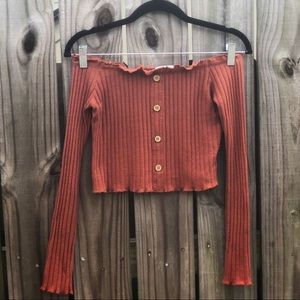 Orange Kiss long sleeved crop top